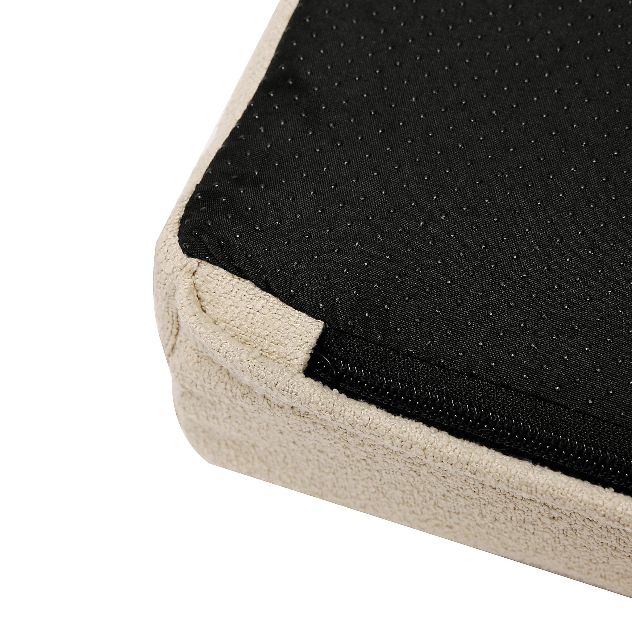 Hidden Zipper Hood on Orthopedic Dog Car Bed with Memory Foam and Waterproof Liner